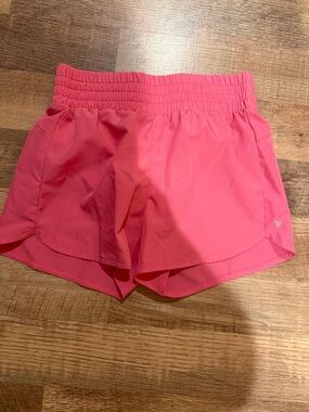 Girls Pink Athletic Shorts with Elastic Waist